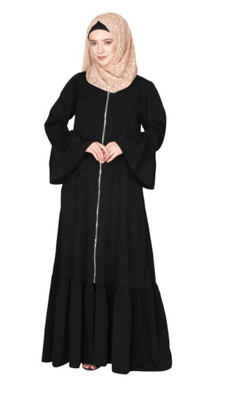 Progressive Newage Black Front Open Abaya