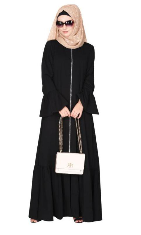 Progressive Newage Black Front Open Abaya