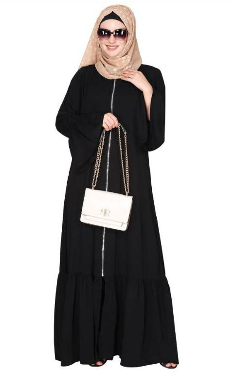 Progressive Newage Black Front Open Abaya
