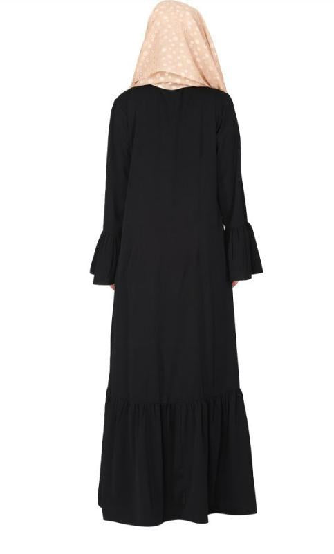 Progressive Newage Black Front Open Abaya