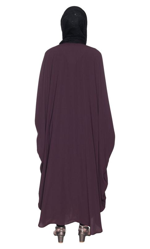 Purple And White Dimensional Design Embroidered Kaftan (Made-To-Order)