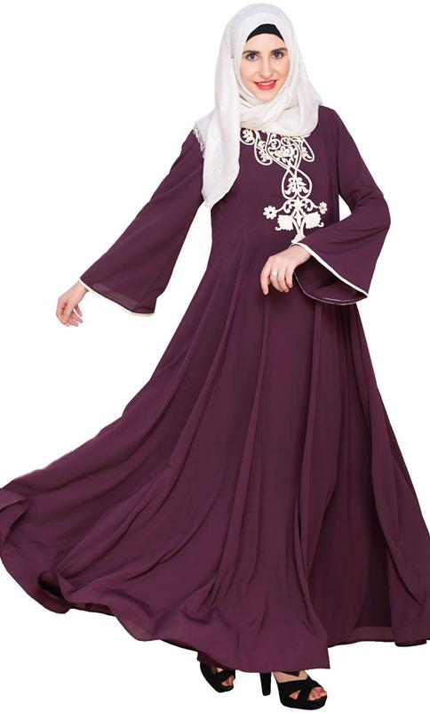 Purple Flared Abaya