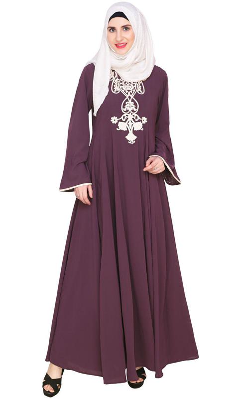 Purple Flared Abaya