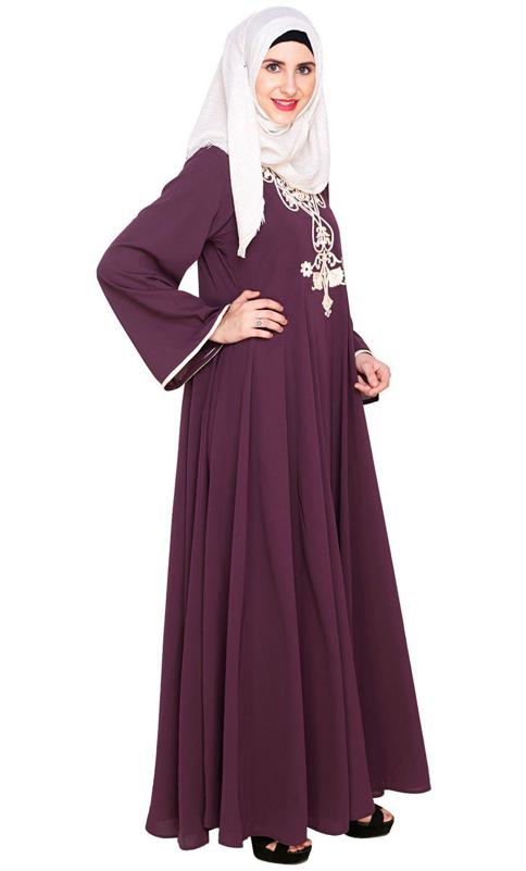 Purple Flared Abaya