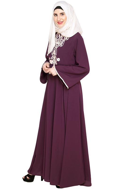 Purple Flared Abaya