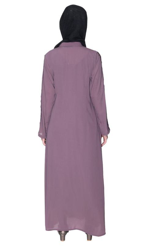 Purple Glittering Loops Abaya