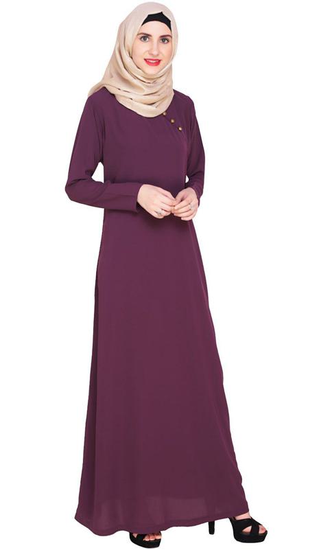 Purple Trendy Abaya Dress