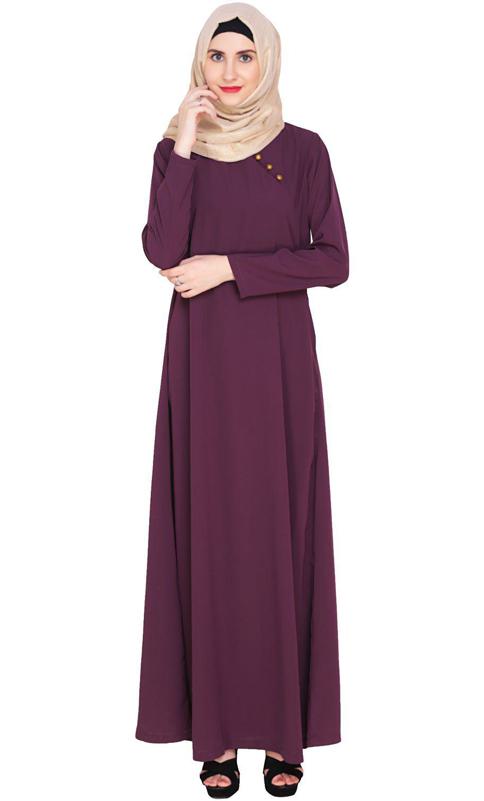 Purple Trendy Abaya Dress