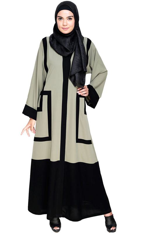 Quirky Dubai Style Mint Abaya With Detailing (Made-To-Order)