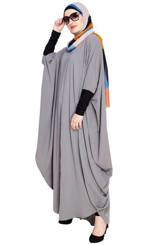Quirky Jersy Sleeve Grey Kaftan (Made-To-Order)