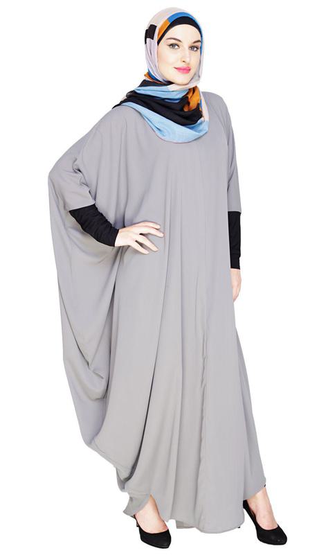 Quirky Jersy Sleeve Grey Kaftan (Made-To-Order)