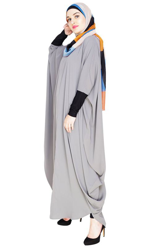 Quirky Jersy Sleeve Grey Kaftan (Made-To-Order)