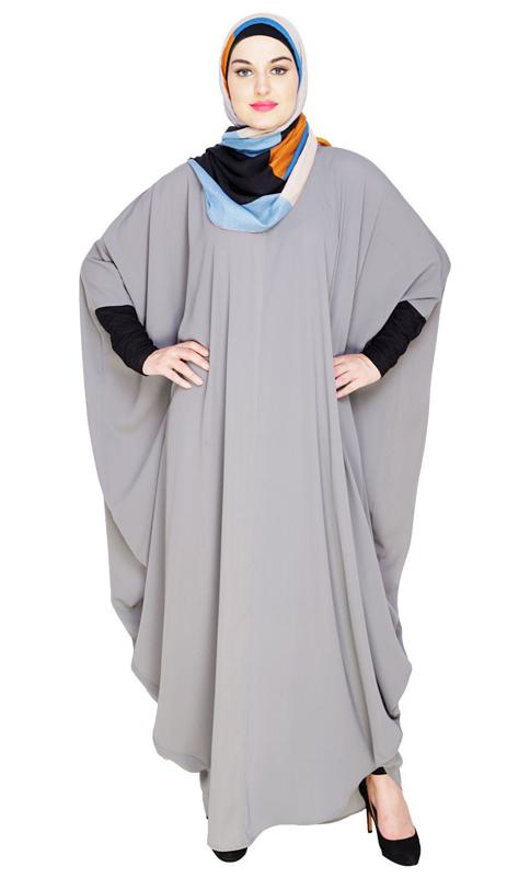 Quirky Jersy Sleeve Grey Kaftan (Made-To-Order)