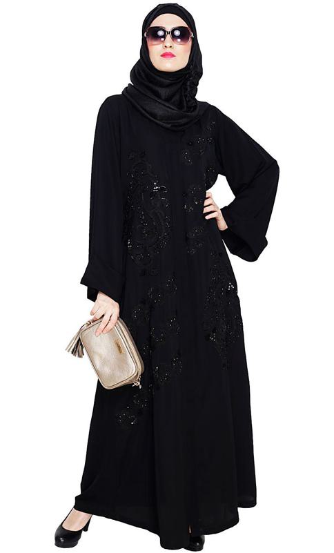 Regal Black Dubai Style Abaya