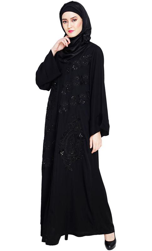 Regal Black Dubai Style Abaya