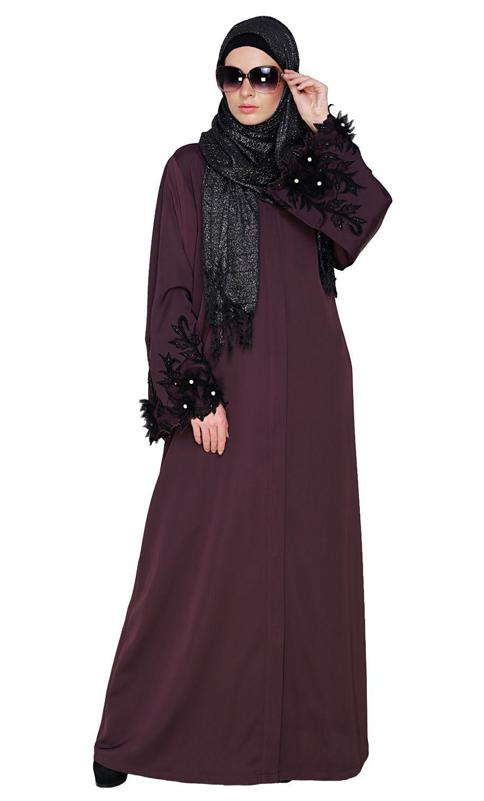 Regal Purple Dubai Style Abaya (Made-To-Order)
