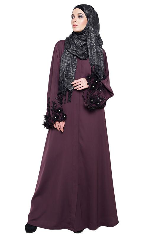 Regal Purple Dubai Style Abaya (Made-To-Order)
