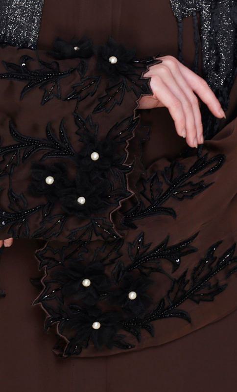 Regal Redwood Colour Dubai Style Abaya (Made-To-Order)