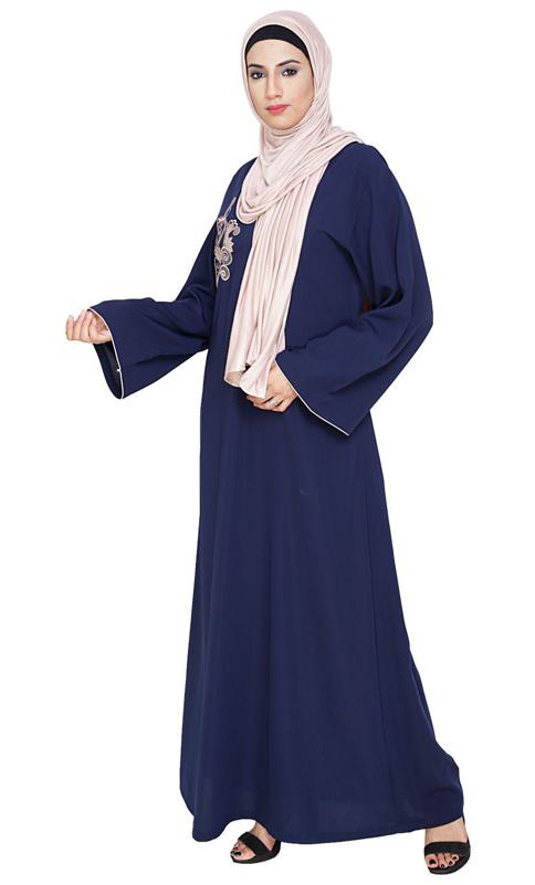 Resham Ornate Blue Dubai Style Abaya