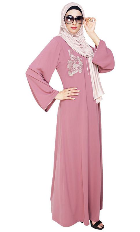 Resham Ornate Onion Pink Dubai Style Abaya