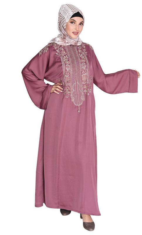 Royal Onion Pink Dubai Style Abayas