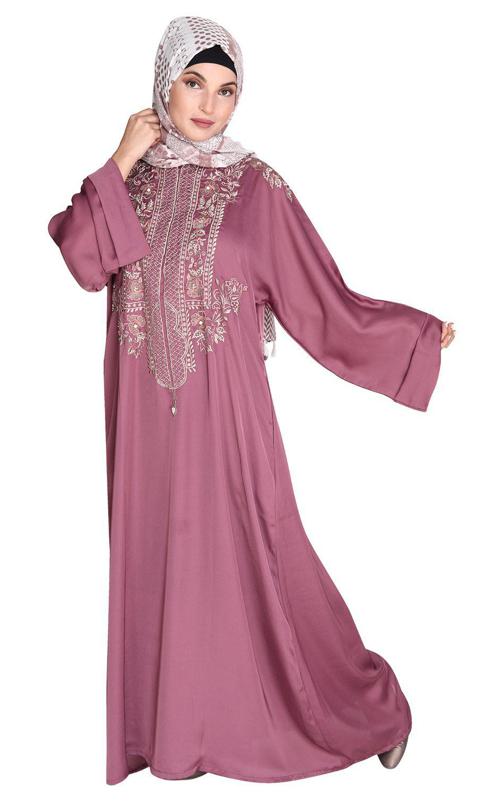 Royal Onion Pink Dubai Style Abayas
