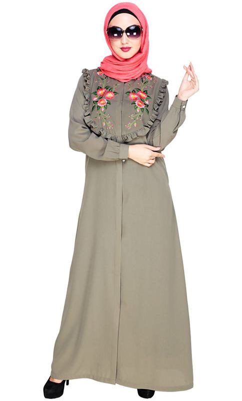 Ruffled Affair Dead Mint Abaya