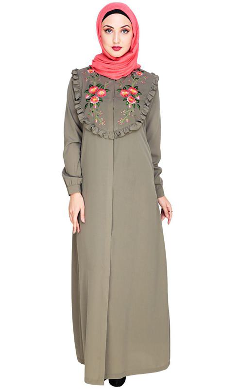 Ruffled Affair Dead Mint Abaya