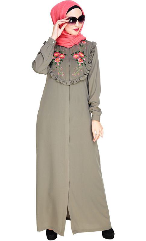 Ruffled Affair Dead Mint Abaya