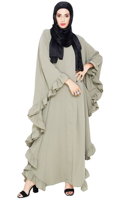Ruffled Dead Mint Kaftan