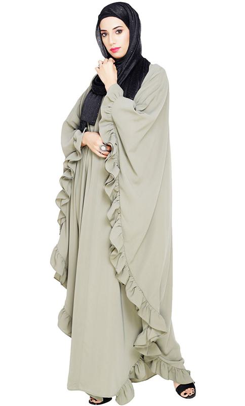 Ruffled Dead Mint Kaftan