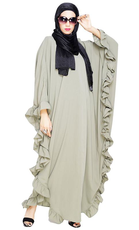 Ruffled Dead Mint Kaftan