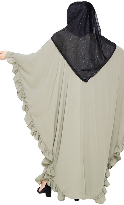 Ruffled Dead Mint Kaftan