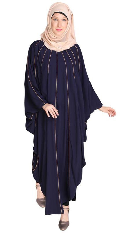Sassy Panelled Blue Kaftan (Made-To-Order)
