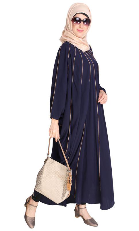 Sassy Panelled Blue Kaftan (Made-To-Order)