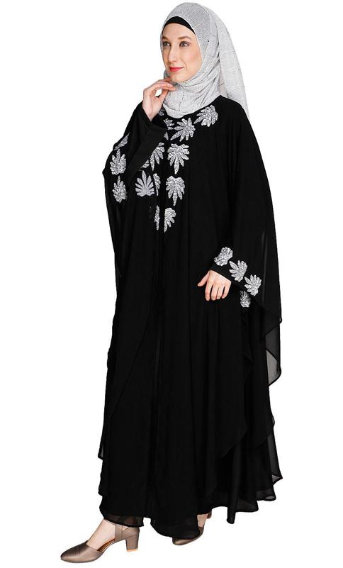 Sequence Enriched Black Kaftan