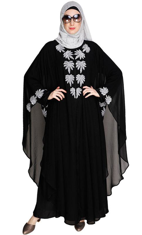 Sequence Enriched Black Kaftan