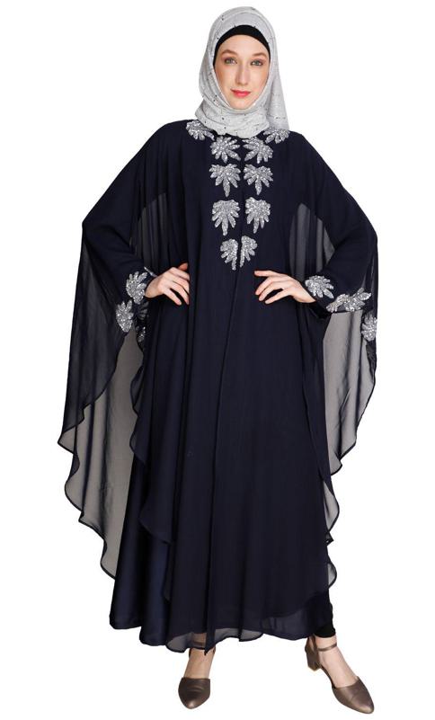 Sequence Enriched Dark Blue Kaftan (Made-To-Order)