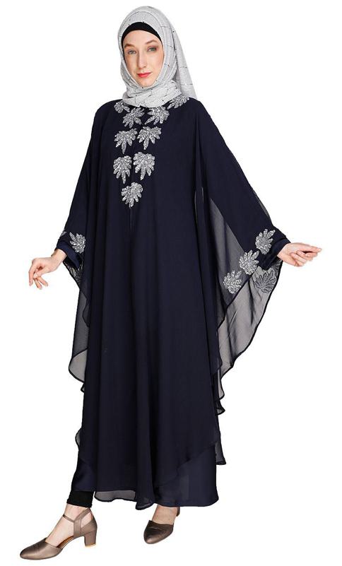 Sequence Enriched Dark Blue Kaftan (Made-To-Order)