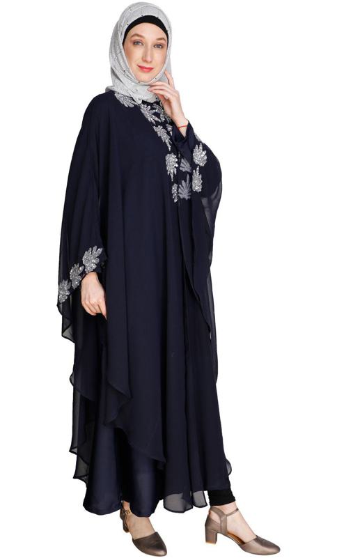 Sequence Enriched Dark Blue Kaftan (Made-To-Order)