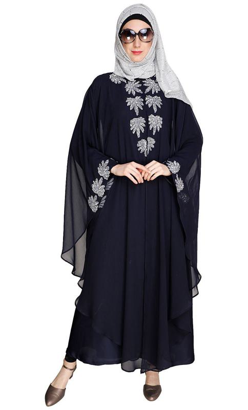Sequence Enriched Dark Blue Kaftan (Made-To-Order)