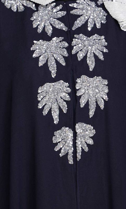 Sequence Enriched Dark Blue Kaftan (Made-To-Order)