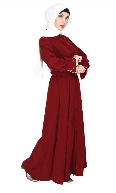 Shirt Style Dead Maroon Maxi Dress
