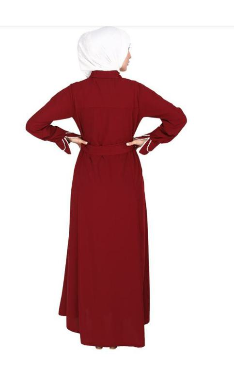 Shirt Style Dead Maroon Maxi Dress