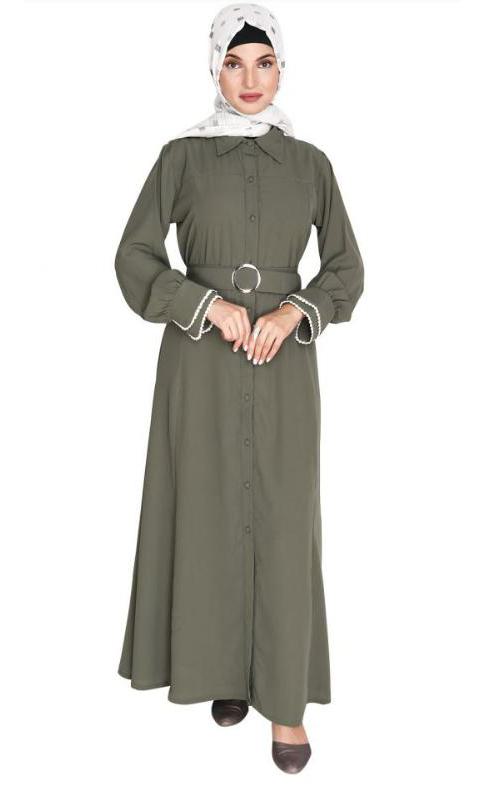 Shirt Style Dead Mint Maxi Dress