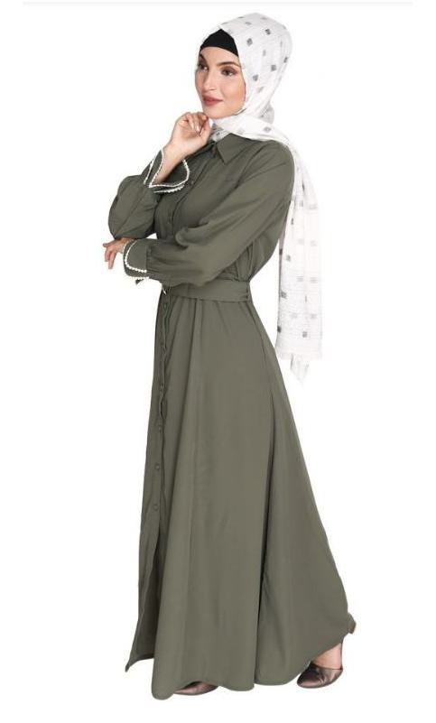 Shirt Style Dead Mint Maxi Dress