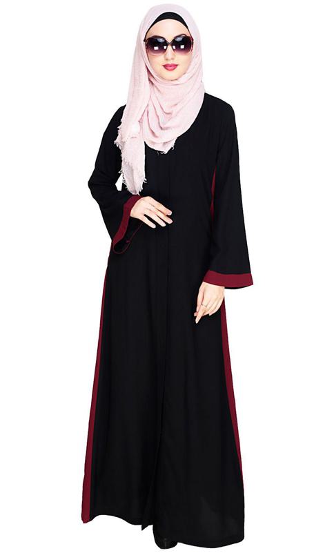 Side Panelled Black Abaya (Made-To-Order)