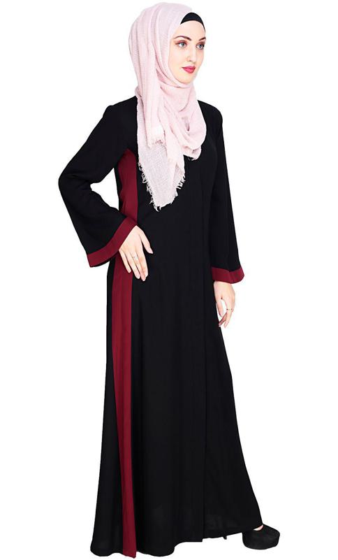 Side Panelled Black Abaya (Made-To-Order)