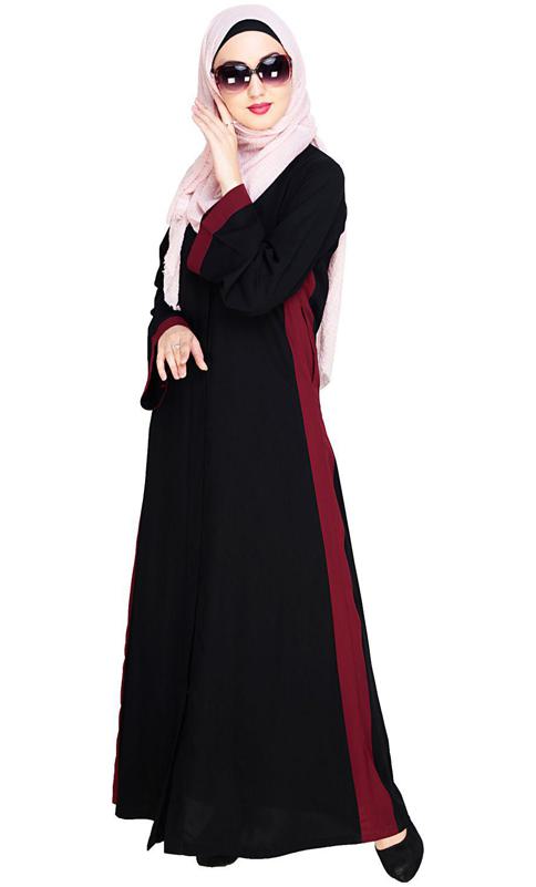 Side Panelled Black Abaya (Made-To-Order)