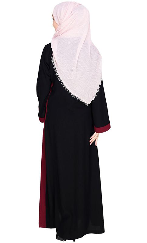 Side Panelled Black Abaya (Made-To-Order)